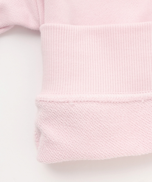 X-girl Stages（エックスガールステージス）の「【TBSドラマ フェイクマミー 着用アイテム】サガラ刺しゅうオーバルロゴ配色トレーナー（スウェット・キッズ・ピンク/ネイビー・140cm/110cm/120cm/100cm/130cm/90cm/80ｃｍ）」の8枚目の写真