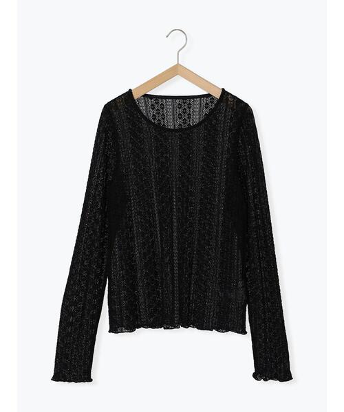 Samansa Mos2 blue(サマンサモスモスブルー)の「シアーレースロンT(Tシャツ/カットソー・レディース・シルバーグレー/オフホワイト/ブラック・F)」の22枚目の写真