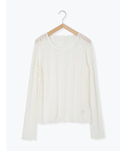 Samansa Mos2 blue(サマンサモスモスブルー)の「シアーレースロンT(Tシャツ/カットソー・レディース・シルバーグレー/オフホワイト/ブラック・F)」の21枚目の写真