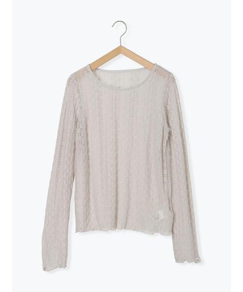 Samansa Mos2 blue(サマンサモスモスブルー)の「シアーレースロンT(Tシャツ/カットソー・レディース・シルバーグレー/オフホワイト/ブラック・F)」の20枚目の写真