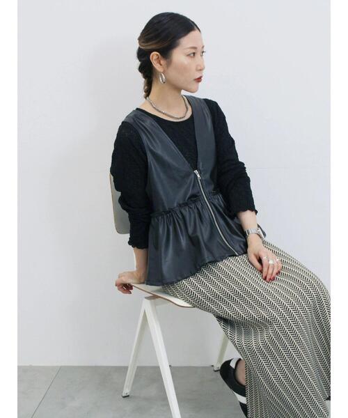 Samansa Mos2 blue(サマンサモスモスブルー)の「シアーレースロンT(Tシャツ/カットソー・レディース・シルバーグレー/オフホワイト/ブラック・F)」の16枚目の写真