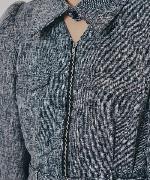 REDYAZEL（レディアゼル）の「カラーミックスフロントZIPワンピース（ワンピース・レディース・ボルドー/キャメル/ブラック/ネイビー・SMALL/MEDIUM）」の10枚目の写真