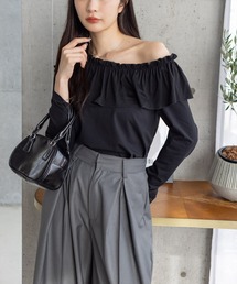 CLEAR BASIC | マルチwayフリル長袖カットソートップス［大人 カジュアル 着回し力抜群］≪AW新作≫(Tシャツ/カットソー)