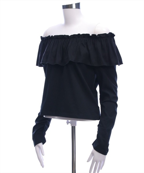 CLEAR BASIC（クリアベーシック）の「マルチwayフリル長袖カットソートップス［大人 カジュアル 着回し力抜群］（Tシャツ/カットソー・レディース・オフホワイト/ブラック・F）」の17枚目の写真