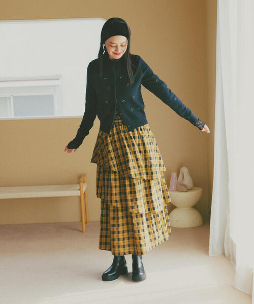 N.（N. Natural Beauty Basic）（エヌエヌナチュラルビューティーベーシック）の「ランダムティアードチェックスカート（スカート・レディース・イエロー系その他/ブルー系その他・MEDIUM）」の10枚目の写真