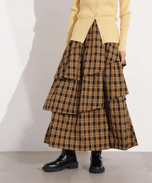 N.（N. Natural Beauty Basic）（エヌエヌナチュラルビューティーベーシック）の「ランダムティアードチェックスカート（スカート・レディース・イエロー系その他/ブルー系その他・MEDIUM）」の11枚目の写真