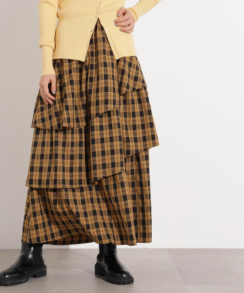 N.（N. Natural Beauty Basic）（エヌエヌナチュラルビューティーベーシック）の「ランダムティアードチェックスカート（スカート・レディース・イエロー系その他/ブルー系その他・MEDIUM）」の12枚目の写真