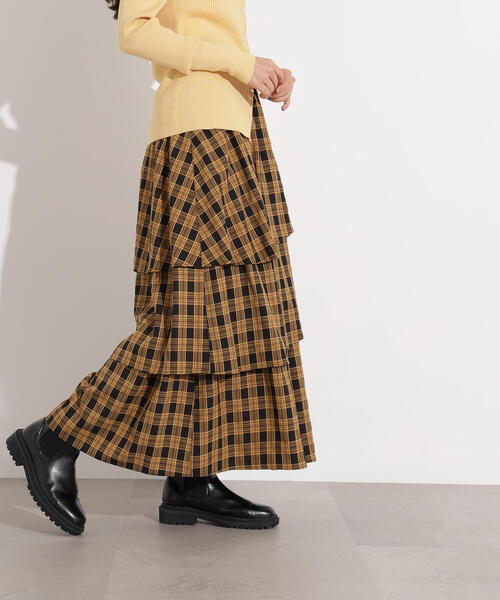 N.（N. Natural Beauty Basic）（エヌエヌナチュラルビューティーベーシック）の「ランダムティアードチェックスカート（スカート・レディース・イエロー系その他/ブルー系その他・MEDIUM）」の16枚目の写真