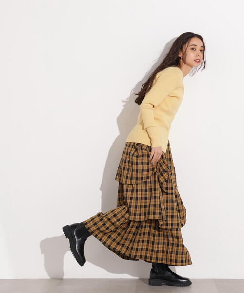 N.（N. Natural Beauty Basic）（エヌエヌナチュラルビューティーベーシック）の「ランダムティアードチェックスカート（スカート・レディース・イエロー系その他/ブルー系その他・MEDIUM）」の17枚目の写真