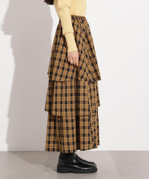 N.（N. Natural Beauty Basic）（エヌエヌナチュラルビューティーベーシック）の「ランダムティアードチェックスカート（スカート・レディース・イエロー系その他/ブルー系その他・MEDIUM）」の21枚目の写真