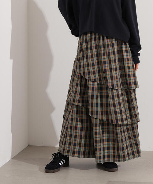 N.（N. Natural Beauty Basic）（エヌエヌナチュラルビューティーベーシック）の「ランダムティアードチェックスカート（スカート・レディース・イエロー系その他/ブルー系その他・MEDIUM）」の3枚目の写真