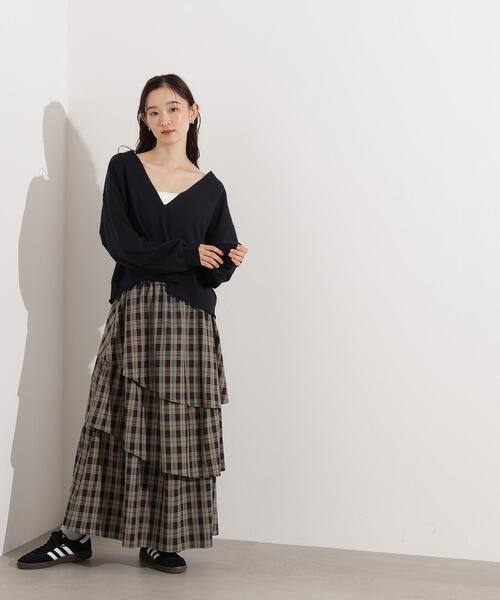 N.（N. Natural Beauty Basic）（エヌエヌナチュラルビューティーベーシック）の「ランダムティアードチェックスカート（スカート・レディース・イエロー系その他/ブルー系その他・MEDIUM）」の6枚目の写真