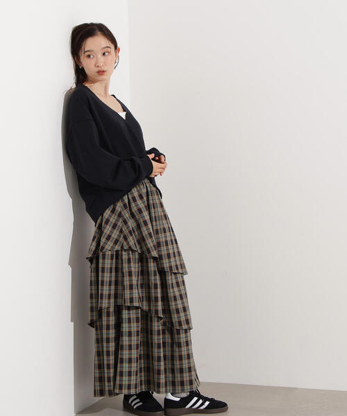 N.（N. Natural Beauty Basic）（エヌエヌナチュラルビューティーベーシック）の「ランダムティアードチェックスカート（スカート・レディース・イエロー系その他/ブルー系その他・MEDIUM）」の8枚目の写真
