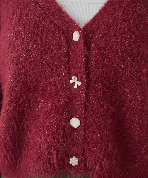 ラメフェザー色々釦カーディガン（カーディガン/ボレロ）｜Another