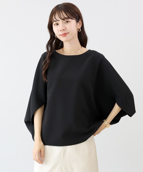 Aletta vita（アレッタビータ）の「ジョーゼットボートネックドルマンブラウス（シャツ/ブラウス・レディース・ダークブラウン/ブラック/グレイッシュベージュ・M）」の17枚目の写真