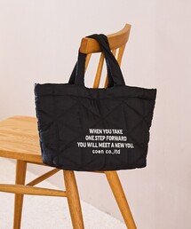 【再入荷・新色登場】ロゴ刺繍 幾何柄 キルトランチトートバッグ