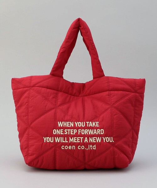 coen（コーエン）の「ロゴ刺繍 幾何柄 キルトランチトートバッグ（トートバッグ・レディース・シルバー/その他2/レッド/その他4・FREE）」の13枚目の写真