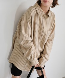 select MOCA | ピーチスキンストライプオーバーシャツ(シャツ/ブラウス)