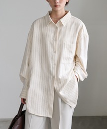 select MOCA | ピーチスキンストライプオーバーシャツ(シャツ/ブラウス)