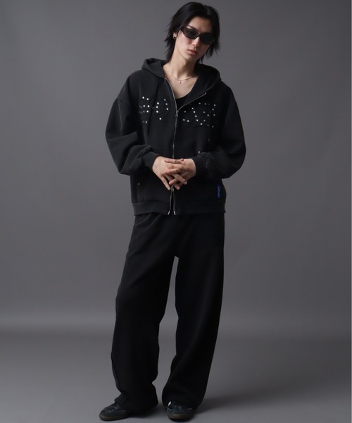 SEQUENZ(シークエンズ)の「【SEQUENZ(シークエンズ)】APPLIQUE APPLIQUE FADE SWEAT PANTS(スウェットパンツ・メンズ・ブラウン/レッド/グレー/ブルー/ブラック・S/M/L)」の9枚目の写真