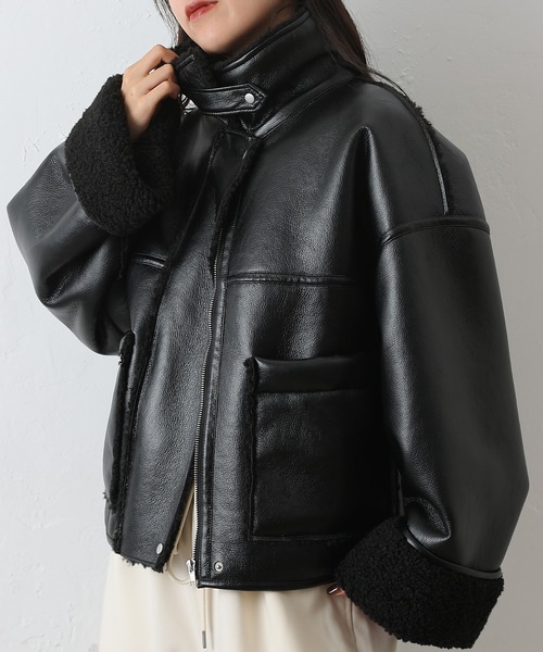 セール】フェイクレザームートンブルゾン（ブルゾン）｜COLONY 2139