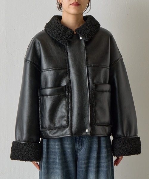 セール】フェイクレザームートンブルゾン（ブルゾン）｜COLONY 2139