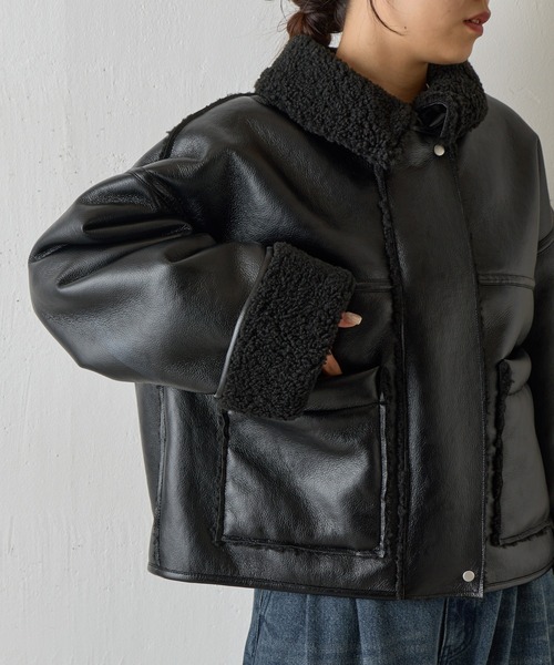 フェイクレザームートンブルゾン（ムートンコート）｜COLONY 2139