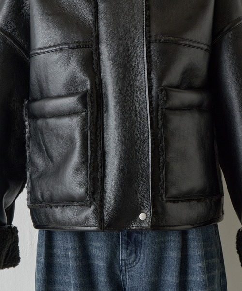 フェイクレザームートンブルゾン（ムートンコート）｜COLONY 2139