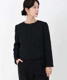 STRAWBERRY-FIELDS スプリングコート ノーカラーコート 刺繍 01_001.jpg