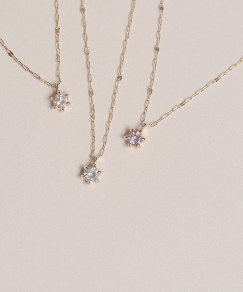 NOIR DE POUPEE（ノワールドプーペ）の「【WEB限定】K10 誕生石 ネックレス（ネックレス・レディース・ラベンダー/ホワイト系その他/ライトピンク/グリーン系その他/バーガンディー/グリーン/ピンク/イエロー/ブルー/ホワイト/ライトブルー/パープル・FREE）」の8枚目の写真