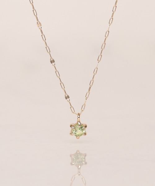 NOIR DE POUPEE（ノワールドプーペ）の「【WEB限定】K10 誕生石 ネックレス（ネックレス・レディース・ラベンダー/ホワイト系その他/ライトピンク/グリーン系その他/バーガンディー/グリーン/ピンク/イエロー/ブルー/ホワイト/ライトブルー/パープル・FREE）」の5枚目の写真