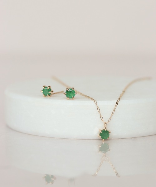 NOIR DE POUPEE（ノワールドプーペ）の「【WEB限定】K10 誕生石 ネックレス（ネックレス・レディース・ラベンダー/ホワイト系その他/ライトピンク/グリーン系その他/バーガンディー/グリーン/ピンク/イエロー/ブルー/ホワイト/ライトブルー/パープル・FREE）」の4枚目の写真