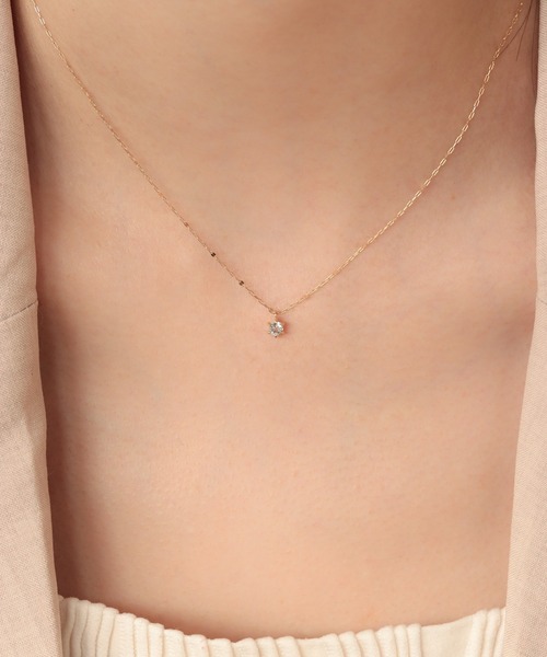 NOIR DE POUPEE（ノワールドプーペ）の「【WEB限定】K10 誕生石 ネックレス（ネックレス・レディース・ラベンダー/ホワイト系その他/ライトピンク/グリーン系その他/バーガンディー/グリーン/ピンク/イエロー/ブルー/ホワイト/ライトブルー/パープル・FREE）」の6枚目の写真