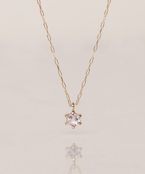 NOIR DE POUPEE（ノワールドプーペ）の「【WEB限定】K10 誕生石 ネックレス（ネックレス・レディース・ラベンダー/ホワイト系その他/ライトピンク/グリーン系その他/バーガンディー/グリーン/ピンク/イエロー/ブルー/ホワイト/ライトブルー/パープル・FREE）」の13枚目の写真