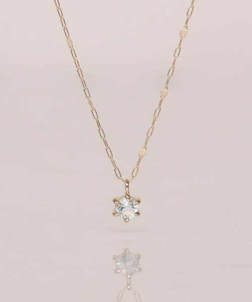 NOIR DE POUPEE（ノワールドプーペ）の「【WEB限定】K10 誕生石 ネックレス（ネックレス・レディース・ラベンダー/ホワイト系その他/ライトピンク/グリーン系その他/バーガンディー/グリーン/ピンク/イエロー/ブルー/ホワイト/ライトブルー/パープル・FREE）」の16枚目の写真