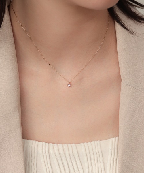 NOIR DE POUPEE（ノワールドプーペ）の「【WEB限定】K10 誕生石 ネックレス（ネックレス・レディース・ラベンダー/ホワイト系その他/ライトピンク/グリーン系その他/バーガンディー/グリーン/ピンク/イエロー/ブルー/ホワイト/ライトブルー/パープル・FREE）」の19枚目の写真