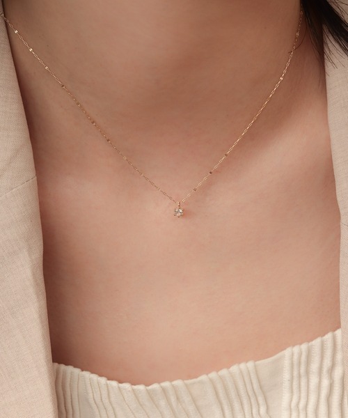 NOIR DE POUPEE（ノワールドプーペ）の「【WEB限定】K10 誕生石 ネックレス（ネックレス・レディース・ラベンダー/ホワイト系その他/ライトピンク/グリーン系その他/バーガンディー/グリーン/ピンク/イエロー/ブルー/ホワイト/ライトブルー/パープル・FREE）」の20枚目の写真