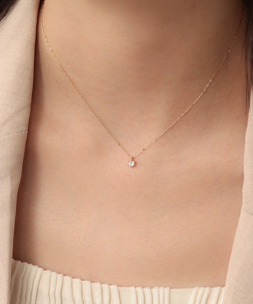 NOIR DE POUPEE（ノワールドプーペ）の「【WEB限定】K10 誕生石 ネックレス（ネックレス・レディース・ラベンダー/ホワイト系その他/ライトピンク/グリーン系その他/バーガンディー/グリーン/ピンク/イエロー/ブルー/ホワイト/ライトブルー/パープル・FREE）」の21枚目の写真