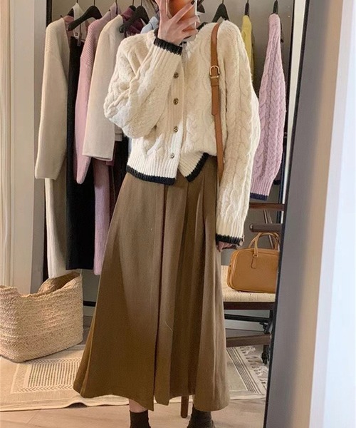 c.u.l（シーユーエル）の「ケーブル ニット ボレロ カーディガン culw867（カーディガン/ボレロ・レディース・ピンク/アイボリー・FREE）」の6枚目の写真