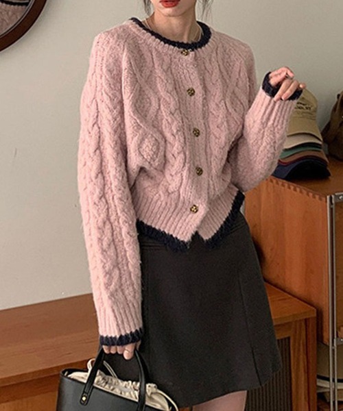 c.u.l（シーユーエル）の「ケーブル ニット ボレロ カーディガン culw867（カーディガン/ボレロ・レディース・ピンク/アイボリー・FREE）」の9枚目の写真