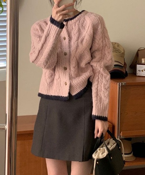 c.u.l（シーユーエル）の「ケーブル ニット ボレロ カーディガン culw867（カーディガン/ボレロ・レディース・ピンク/アイボリー・FREE）」の10枚目の写真