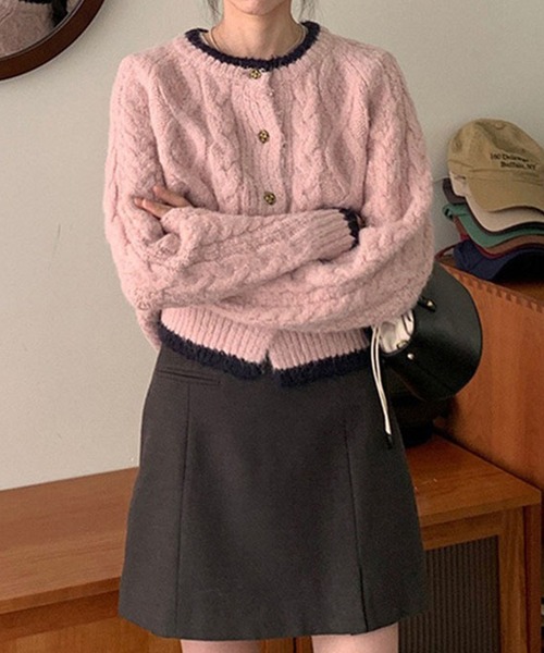 c.u.l（シーユーエル）の「ケーブル ニット ボレロ カーディガン culw867（カーディガン/ボレロ・レディース・ピンク/アイボリー・FREE）」の12枚目の写真