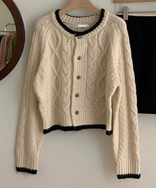 c.u.l（シーユーエル）の「ケーブル ニット ボレロ カーディガン culw867（カーディガン/ボレロ・レディース・ピンク/アイボリー・FREE）」の13枚目の写真