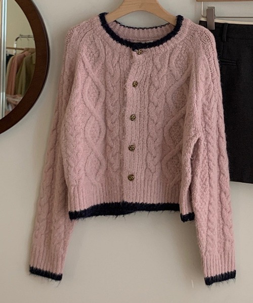 c.u.l（シーユーエル）の「ケーブル ニット ボレロ カーディガン culw867（カーディガン/ボレロ・レディース・ピンク/アイボリー・FREE）」の14枚目の写真