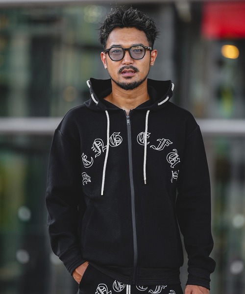 アダムスジャグラー RTEG ブラックパーカー フード付き L RTEG AL&KSジップフーディー（パーカー）｜adamsJUGGLER