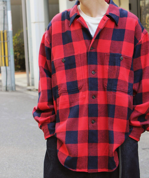 Marvine Pontiak shirt makers(マービンポンティアックシャツメーカーズ)の「Marvine Pontiak × WISM別注 Coverall Shirts(シャツ/ブラウス・メンズ・レッド系その他・FREE)」の4枚目の写真