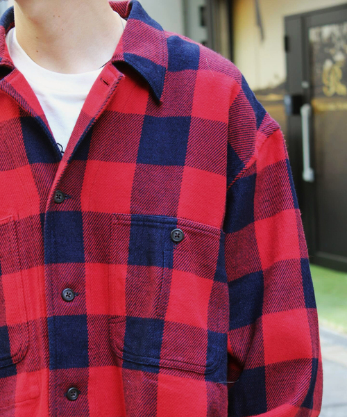 Marvine Pontiak shirt makers(マービンポンティアックシャツメーカーズ)の「Marvine Pontiak × WISM別注 Coverall Shirts(シャツ/ブラウス・メンズ・レッド系その他・FREE)」の5枚目の写真