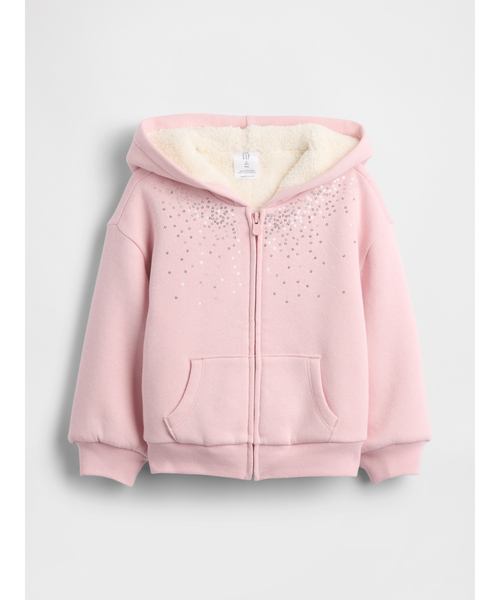 セール】裏ボア スパンコール ジップアップパーカー (幼児・ベビー