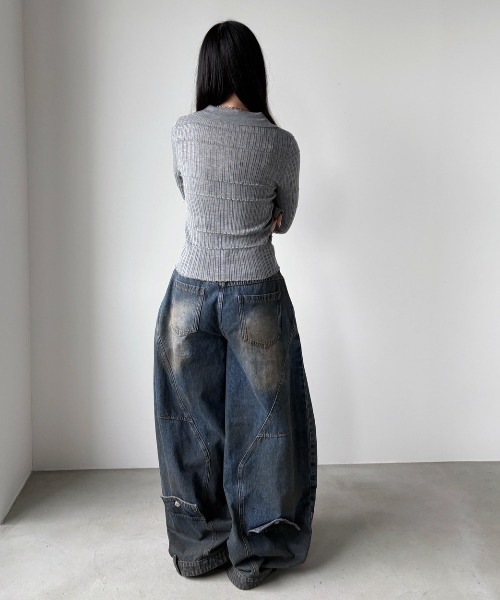 VACANCY(ヴァカンシー)の「ランダムリブスキッパーポロトップス(Tシャツ/カットソー・レディース・グレー/ネイビー/ブラック・FREE)」の9枚目の写真