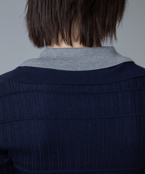 VACANCY(ヴァカンシー)の「ランダムリブスキッパーポロトップス(Tシャツ/カットソー・レディース・グレー/ネイビー/ブラック・FREE)」の20枚目の写真
